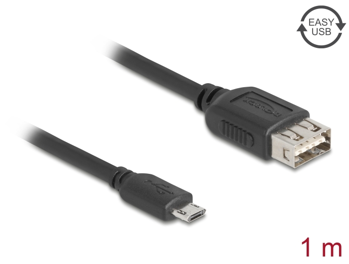 Delock USB 2.0 Kabel EASY USB Typ Micro-B Stecker zu EASY USB Typ-A Buchse 1 m #1 