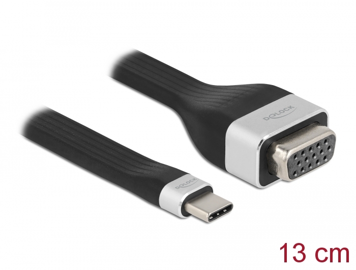 Delock FPC Flachbandkabel USB Type-C™ zu VGA (DP Alt Mode) 13 cm #1 