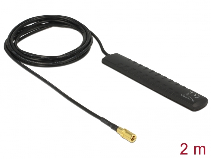 Delock DAB+ DVB-T2 Antenne SMB Stecker aktiv schwarz Klebemontage #1 