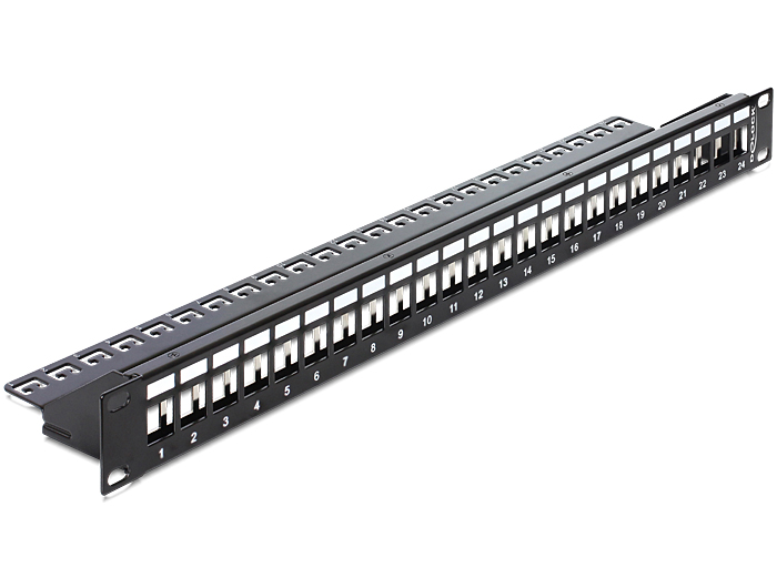 Delock 19″ Keystone Patchpanel 24 Port schwarz #1 