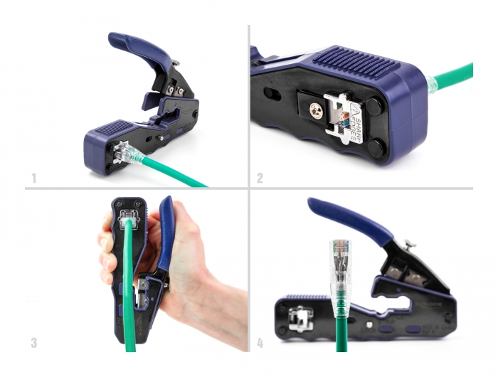 Delock Crimpzange für 8P/ RJ45 Modularstecker mit Klinge und Abisolierer (Easy-Connect) #5 