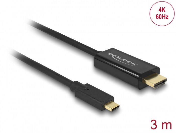 Delock Kabel USB Type-C™ Stecker > HDMI Stecker (DP Alt Mode) 4K 60 Hz 3 m schwarz #1 