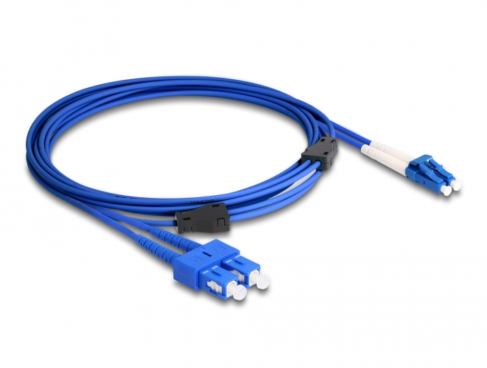 Delock LWL Kabel mit Metallarmierung LC Duplex zu SC Duplex Singlemode OS2 3 m #2 