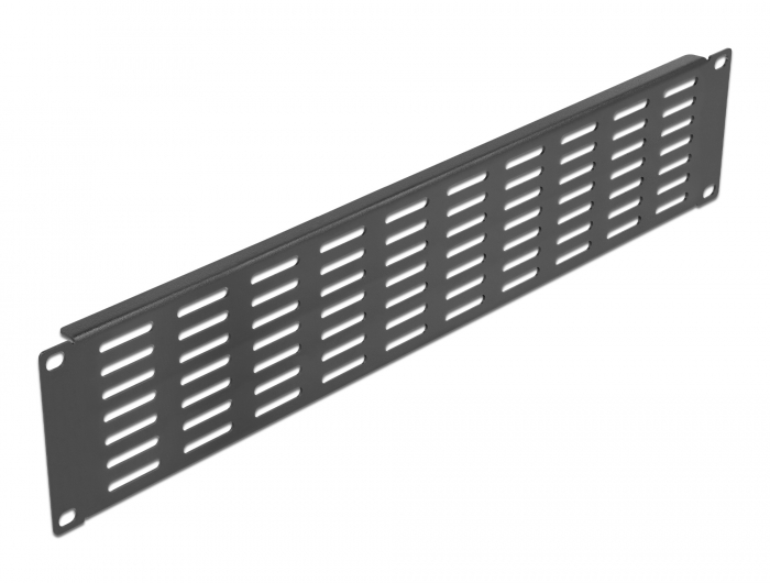 Delock 19″ Netzwerkschrank Panel mit Lüftungsschlitzen horizontal 2 HE schwarz #1 