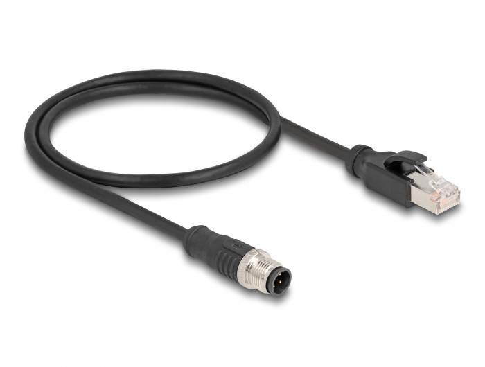 Delock M12 Adapterkabel D-kodiert 4 Pin Stecker zu RJ45 Stecker 50 cm #2 