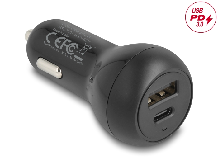 Delock Kfz Ladeadapter USB Type-C™ PD 3.0 und USB Typ-A mit 32 W #1 