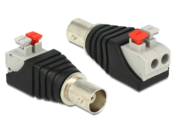 Delock Adapter BNC Buchse > Terminalblock mit Drucktasten 2 Pin #1 