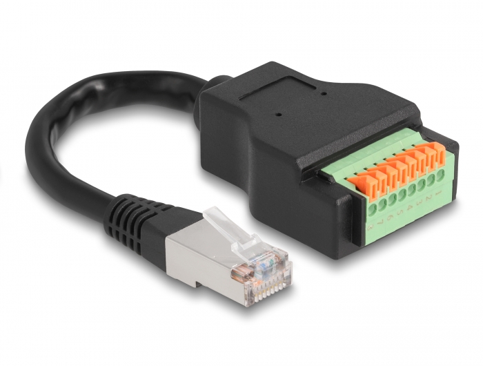 Delock RJ45 Kabel Cat.5e Stecker zu Terminalblock Adapter mit Drucktaster 15 cm #2 