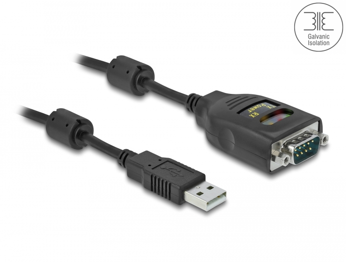 Delock Isolator USB 2.0 Typ-A zu RS-232 D-Sub 9 Stecker galvanische Trennung 2,5 kV 2m #2 