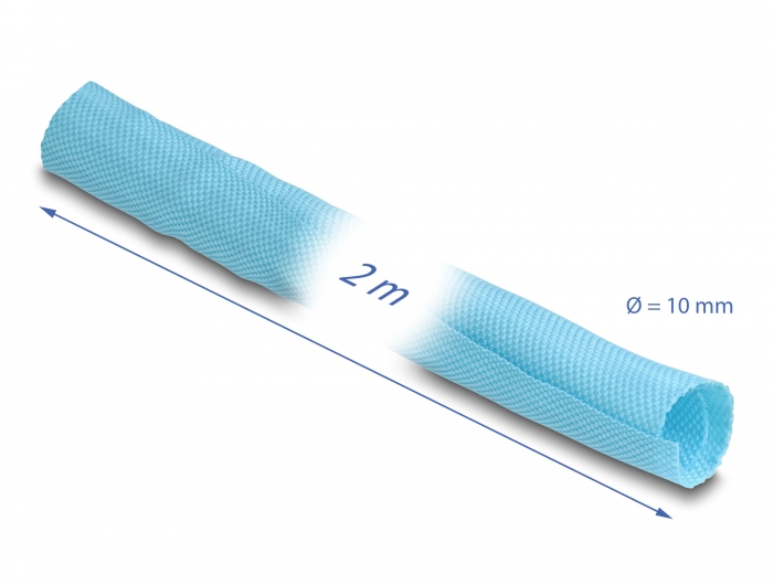Delock Gewebeschlauch selbstschließend hitzebeständig 2 m x 10 mm blau #2 