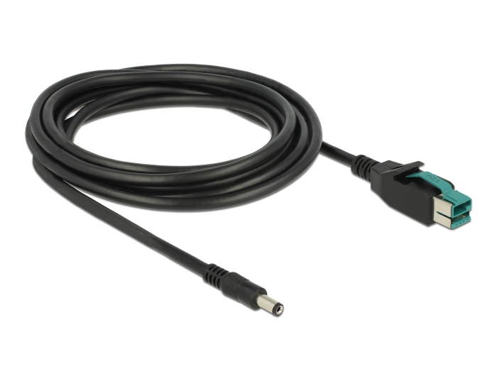 Delock PoweredUSB Kabel Stecker 12 V > DC 5,5 x 2,1 mm Stecker 3 m für POS Drucker und Terminals #4 