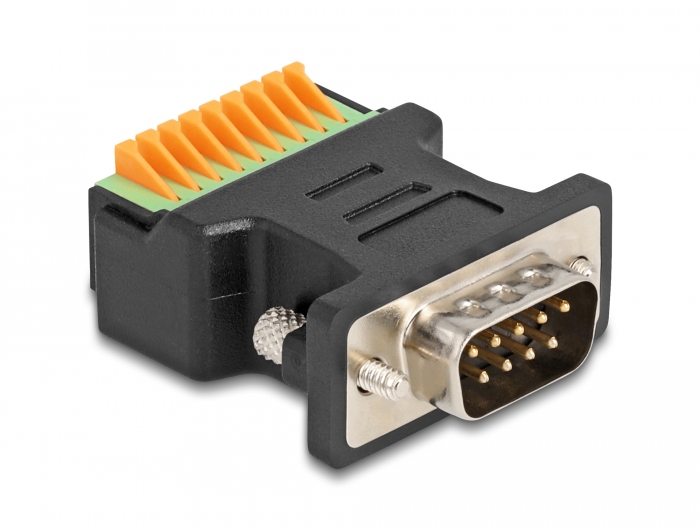 Delock D-Sub 9 Stecker zu Terminalblock Adapter mit Drucktaster #1 