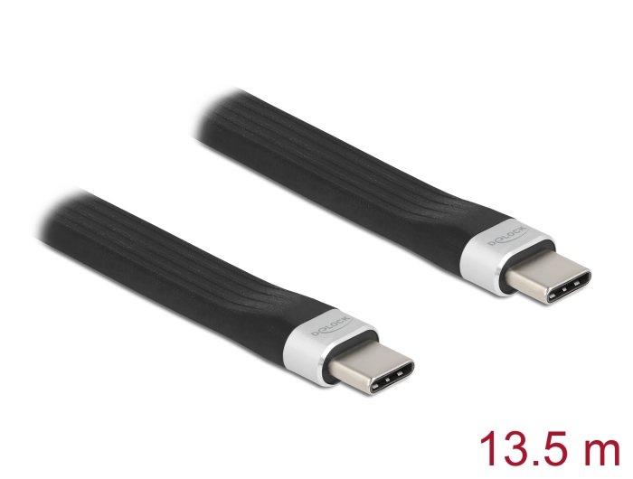 Delock USB 3.2 Gen 2 FPC Flachbandkabel USB Type-C™ zu USB Type-C™ 13,5 cm PD 3 A E-Marker #1 