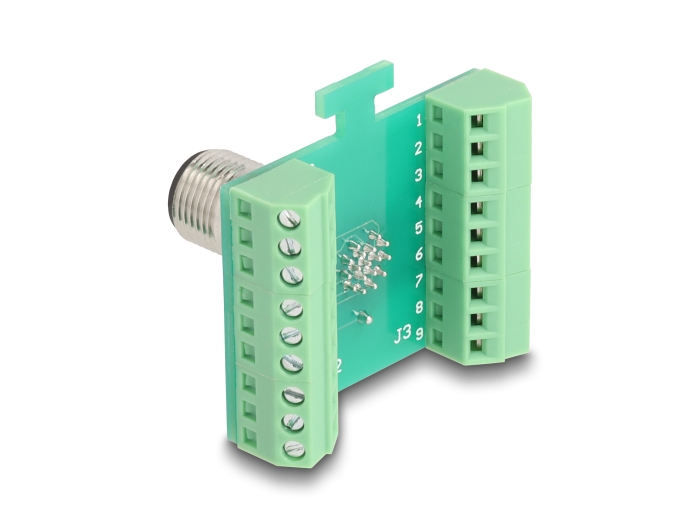 Delock M12 Übergabemodul Adapter A-kodiert 17 Pin Stecker zu 18 Pin Terminalblock zum Einbau #2 