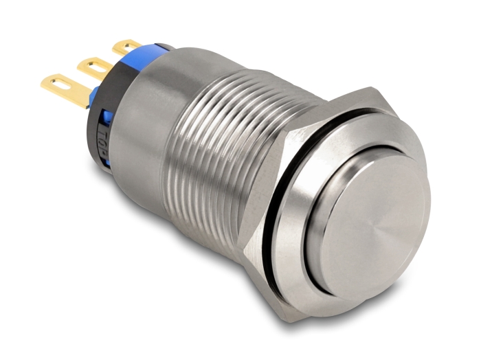 Delock Drucktaster zum Einbau 19 mm 3 x Lötanschluss #1 