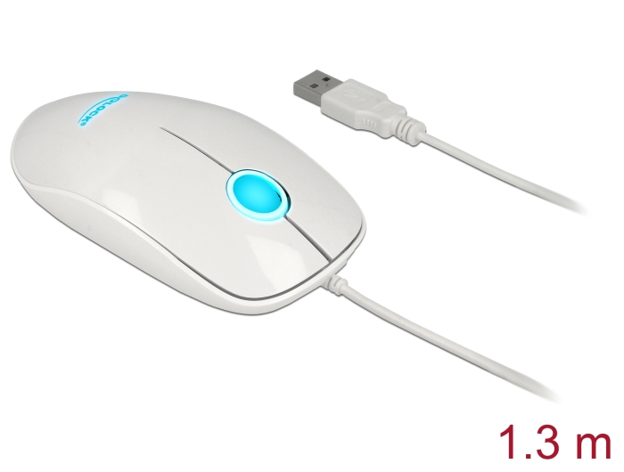 Delock Optische 3-Tasten LED Maus USB Typ-A weiß #1 