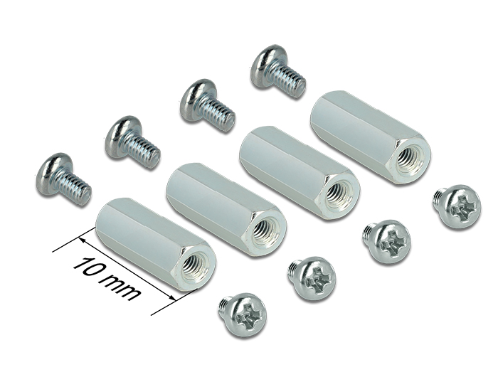 Delock Befestigungsset M2.5 Abstandhalter 6-Kant Innen/Innen 10 mm für Raspberry Pi #1 