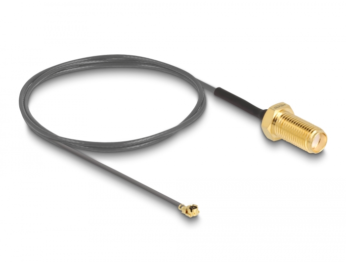 Delock Antennenkabel SMA Buchse zum Einbau zu I-PEX Inc., MHF® I Stecker 1.13 50 cm Gewindelänge 10 mm #2 