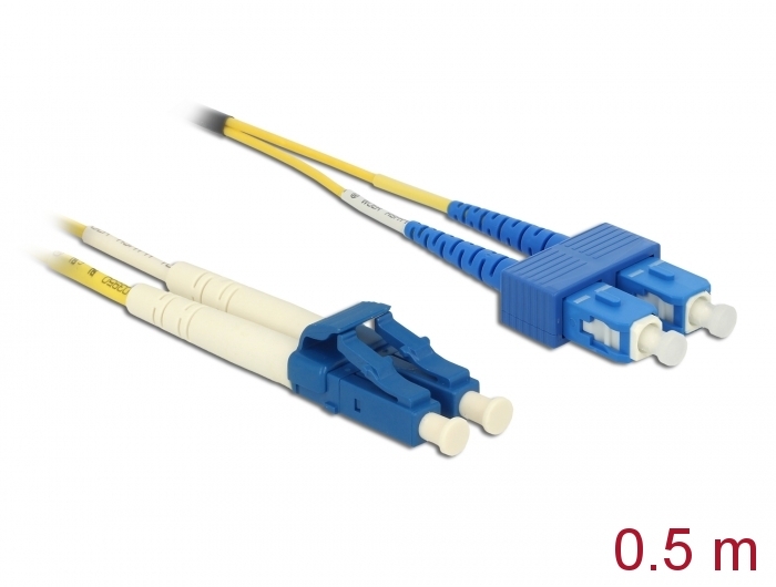 Delock Kabel Lichtwellenleiter LC > SC Singlemode OS2 0,5 m #1 