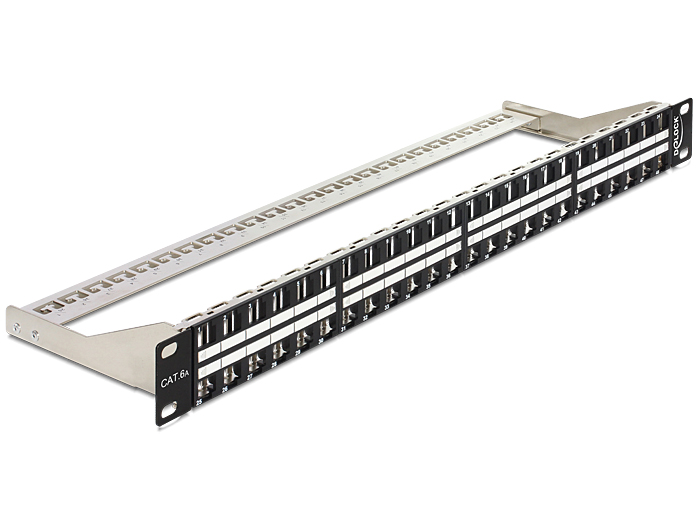 Delock 19″ Keystone Patchpanel 48 Port 1 HE schwarz #1 