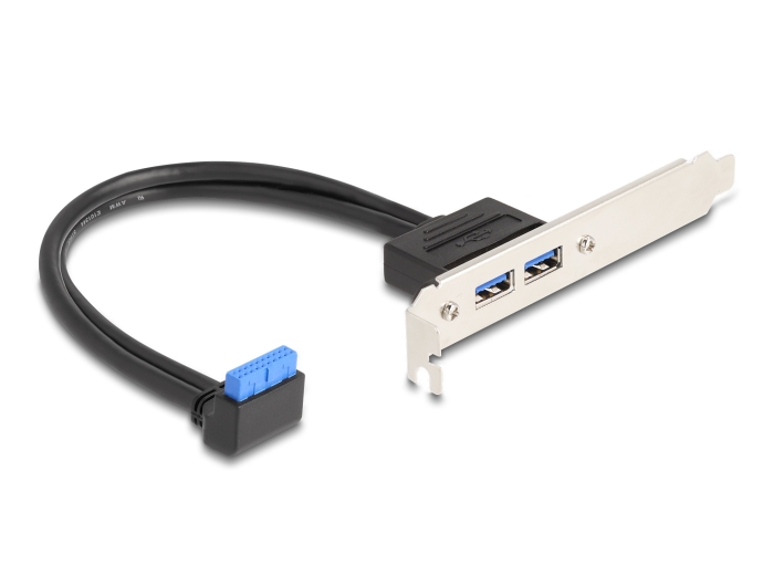 Delock Slotblech 1 x USB 5 Gbps Pfostenbuchse 90° gewinkelt zu 2 x USB 5 Gbps Typ-A Buchse 50 cm #2 