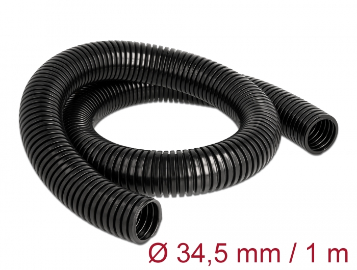 Delock Kabelschutzschlauch 1 m x 34,5 mm schwarz #1 