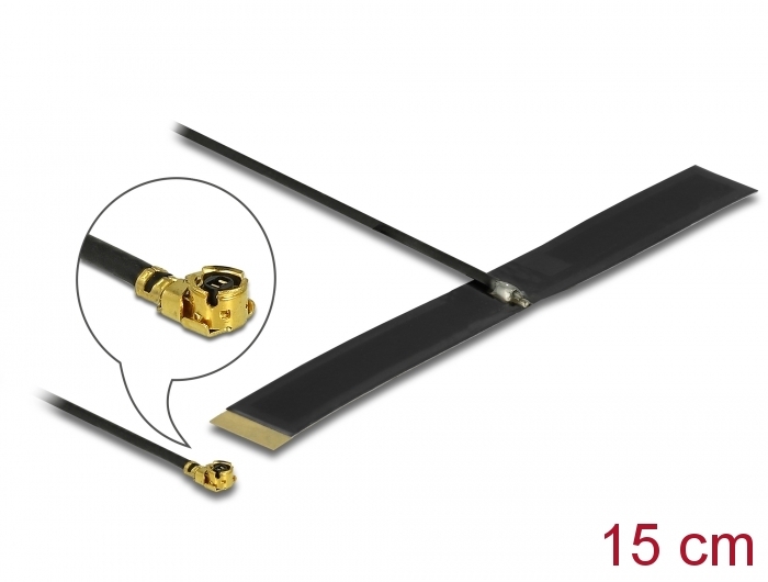 Delock LPWAN Antenne I-PEX Inc., MHF® I Stecker -0,38 dBi 1.13 15 cm FPC intern Klebemontage #1 