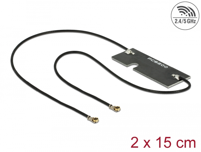 Delock WLAN 802.11 ac/a/h/b/g/n Doppelantenne 2 x I-PEX Inc., MHF® 4L Stecker 3 - 5 dBi 1.13 2 x 15 cm PCB intern Klebemontage #1 