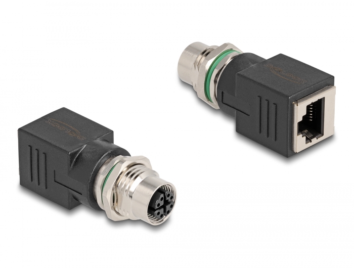 Delock M12 Adapter X-kodiert 8 Pin Buchse zu RJ45 Buchse gerade #1 