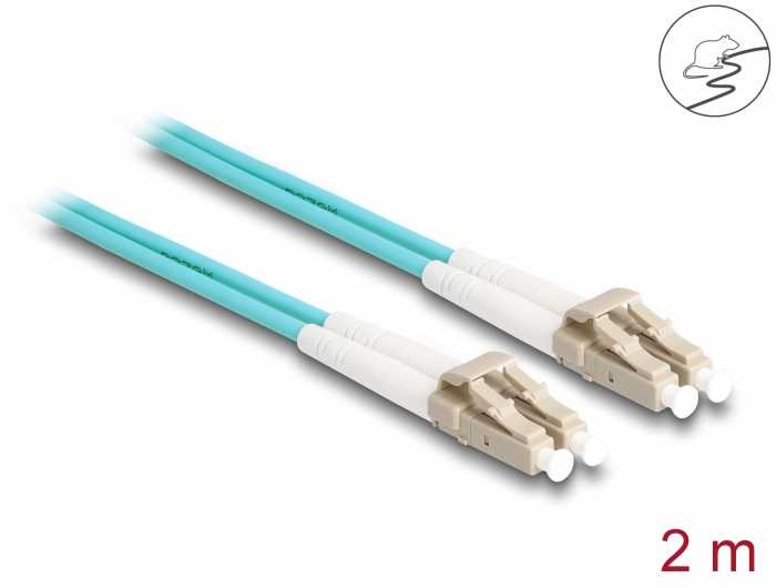Delock LWL Kabel mit Metallarmierung LC Duplex zu LC Duplex Multimode OM3 2 m #1 