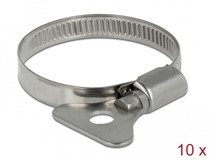 Delock Schlauchschelle mit Flügelmutter 32 - 50 mm 10 Stück Metall #1 