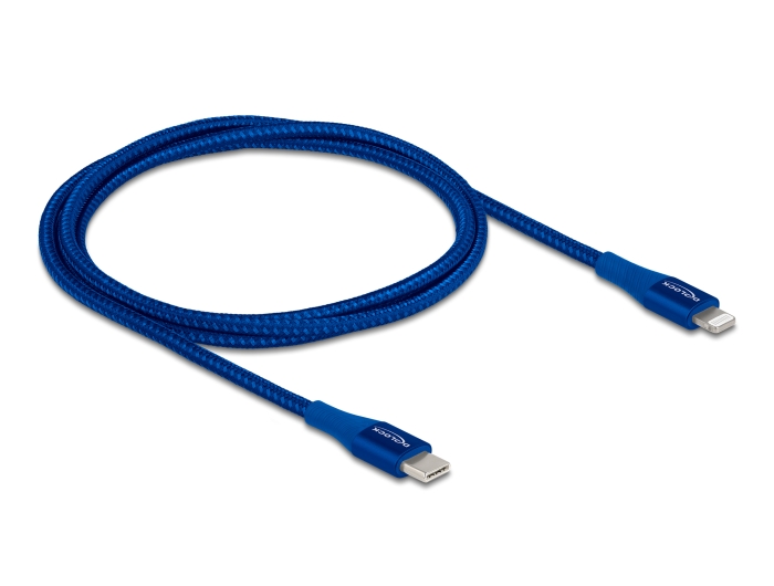 Delock Daten- und Ladekabel USB Type-C™ zu Lightning™ für iPhone™, iPad™ und iPod™ blau 1 m MFi #4 