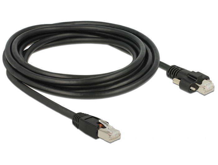 Delock GigE Kamera Kabel RJ45 Stecker zu RJ45 Stecker mit Schrauben Cat.6 S/FTP 3 m #2 