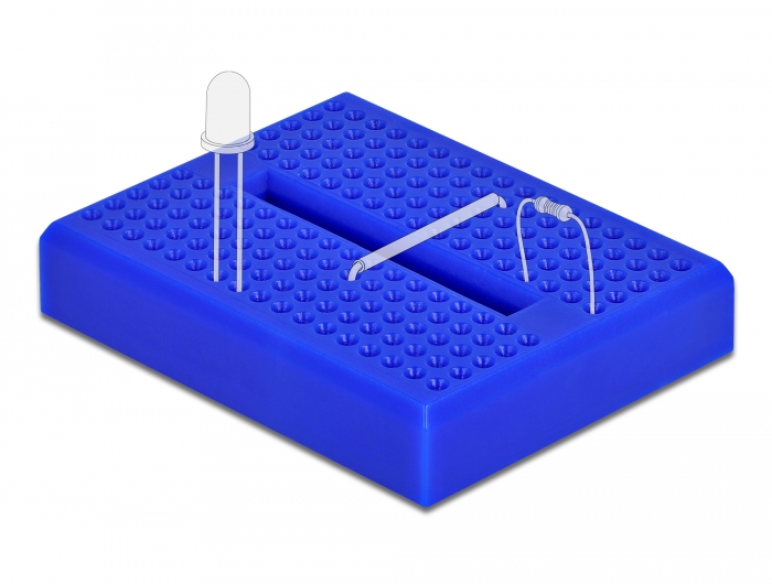 Delock Experimentier-Mini Steckbrett 170 Kontakte blau #3 