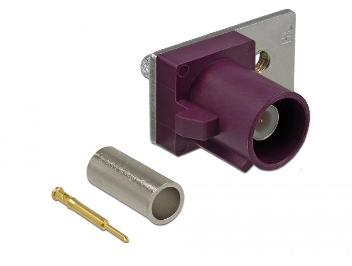 Delock FAKRA D Stecker Federpin zum Crimpen 1 vorgestanztes Loch #1 