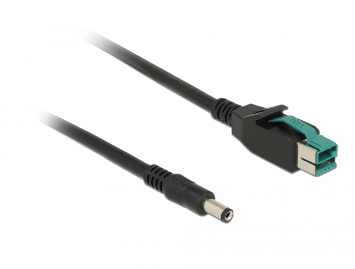 Delock PoweredUSB Kabel Stecker 12 V > DC 5,5 x 2,1 mm Stecker 2 m für POS Drucker und Terminals #3 