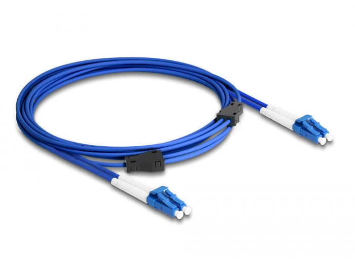 Delock LWL Kabel mit Metallarmierung LC Duplex zu LC Duplex Singlemode OS2 3 m #2 