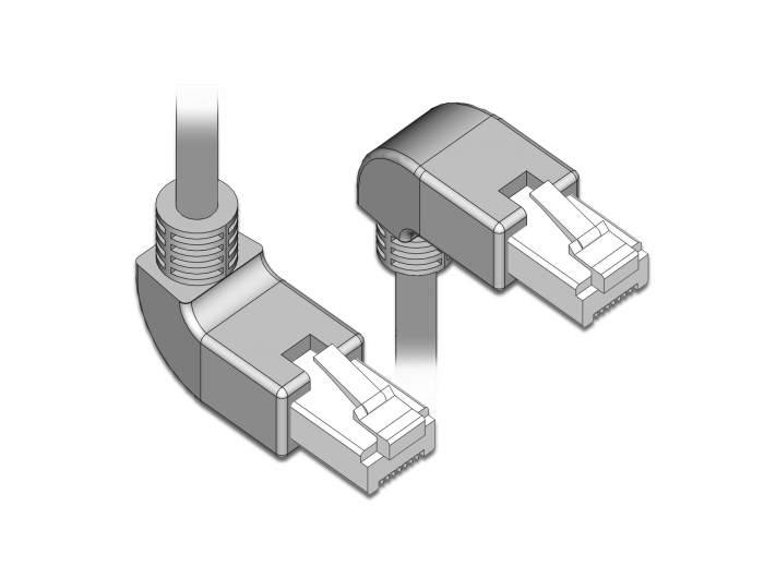 Delock Netzwerkkabel RJ45 Cat.6A S/FTP oben / unten gewinkelt 2 m #2 