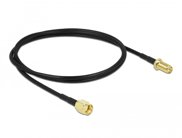Delock Antennenkabel RP-SMA Stecker zu RP-SMA Buchse LMR/CFD100 1 m low loss #2 