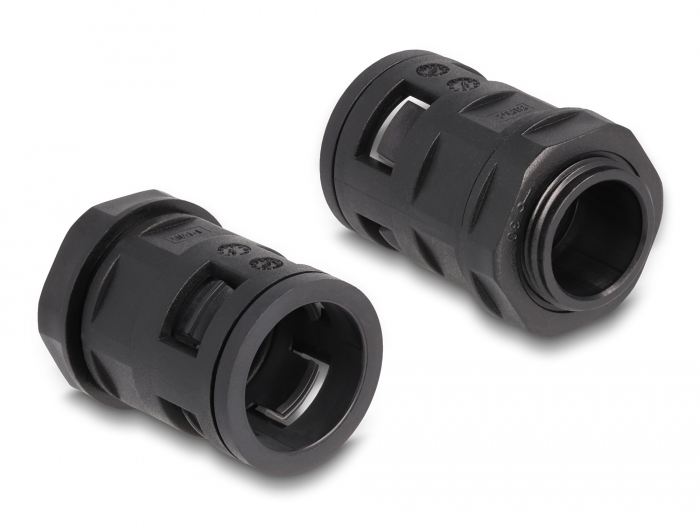 Delock Kabelschutzschlauch 2 m x 21,2 mm mit 2 x PG16 Schlauchverschraubung Set schwarz #2 