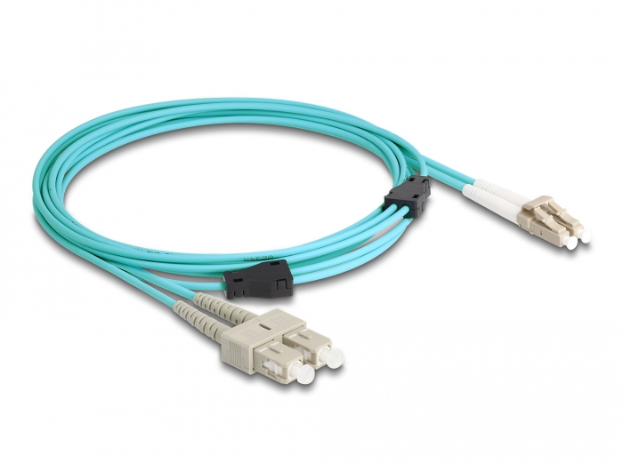 Delock LWL Kabel mit Metallarmierung LC Duplex zu SC Duplex Multimode OM3 3 m #2 