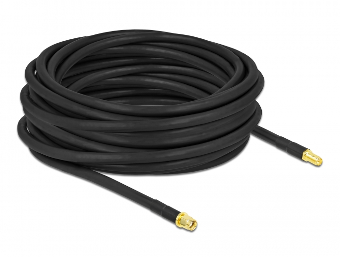 Delock Antennenkabel RP-SMA Stecker zu RP-SMA Buchse LMR/CFD300 10 m low loss #2 