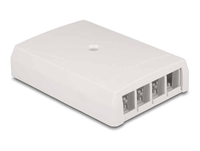 Delock Keystone Leergehäuse Aufputz 4 Port für Glasfaser und Netzwerk weiß #1 