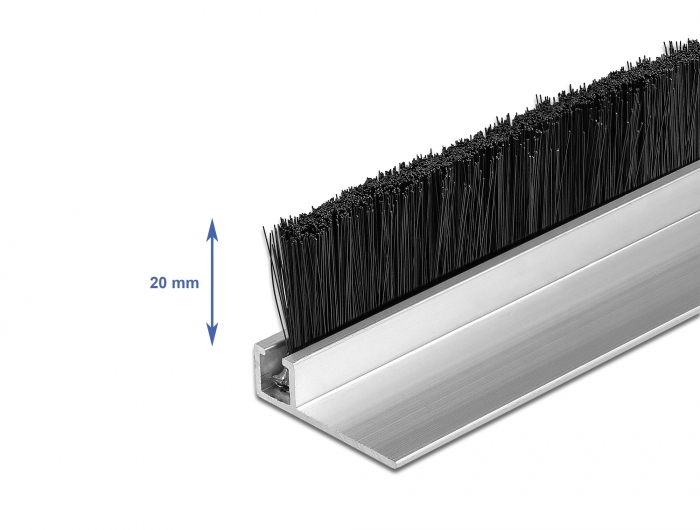 Delock Bürstenstreifen 20 mm mit Alu-Profil gewinkelt - Länge 1 m #2 