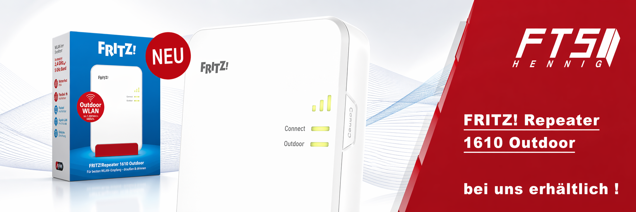 Der FRITZ!Repeater 1610 Outdoor – Maximale WLAN-Reichweite dank PoE+ und IP54