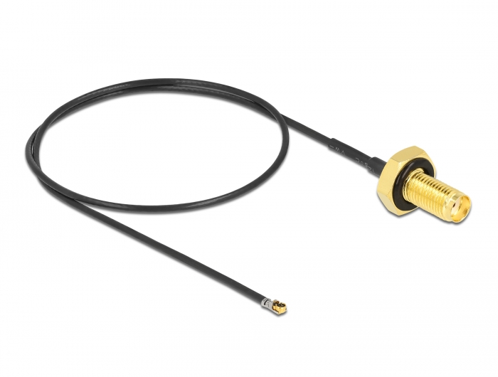 Delock Antennenkabel SMA Buchse zum Einbau zu I-PEX Inc., MHF® 4L LK Stecker 1.37 35 cm Gewindelänge 10 mm spritzwassergeschützt #2 