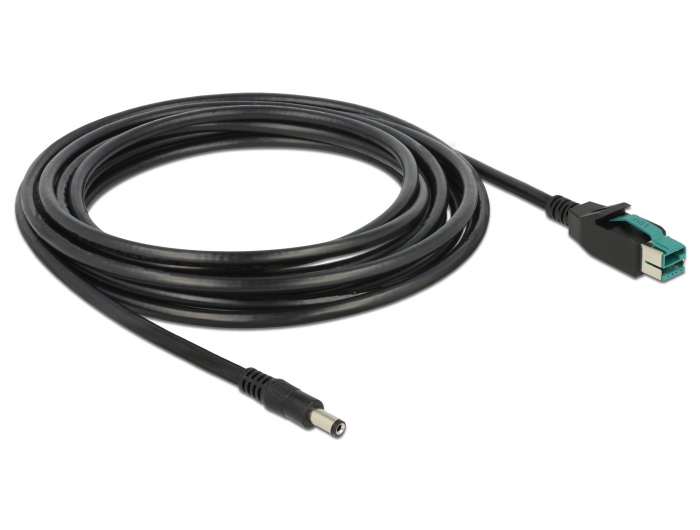 Delock PoweredUSB Kabel Stecker 12 V > DC 5,5 x 2,1 mm Stecker 4 m für POS Drucker und Terminals #2 