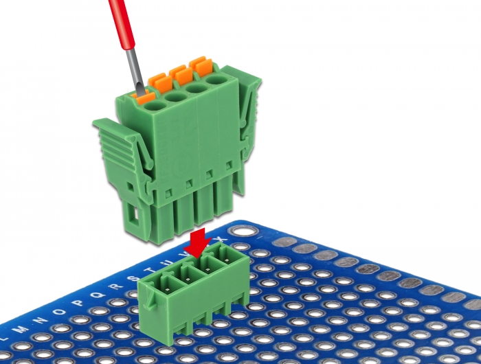 Delock Terminalblock Set für Platine 4 Pin 3,81 mm Rastermaß vertikal #6 