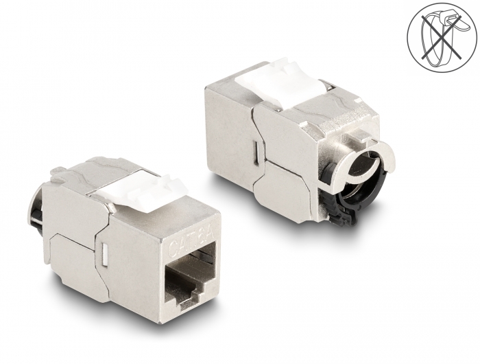 Delock Keystone Modul RJ45 Buchse zu LSA Cat.6A STP mit Verschlussclip und kabelbinderfrei #1 