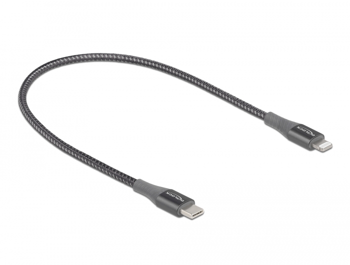 Delock Daten- und Ladekabel USB Type-C™ zu Lightning™ für iPhone™, iPad™ und iPod™ grau 0,5 m MFi #2 